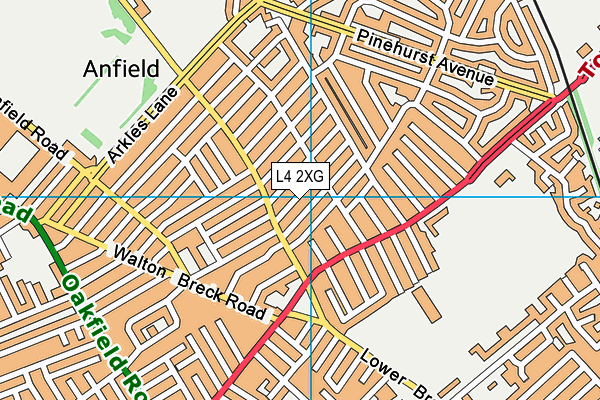 L4 2XG map - OS VectorMap District (Ordnance Survey)