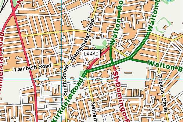 L4 4AD map - OS VectorMap District (Ordnance Survey)