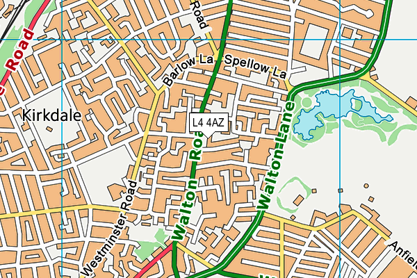L4 4AZ map - OS VectorMap District (Ordnance Survey)