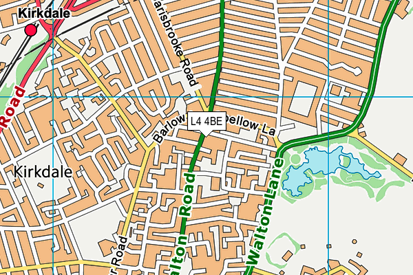 L4 4BE map - OS VectorMap District (Ordnance Survey)