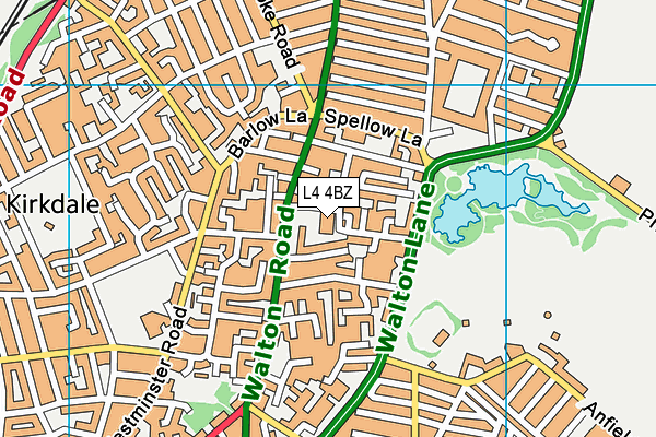 L4 4BZ map - OS VectorMap District (Ordnance Survey)