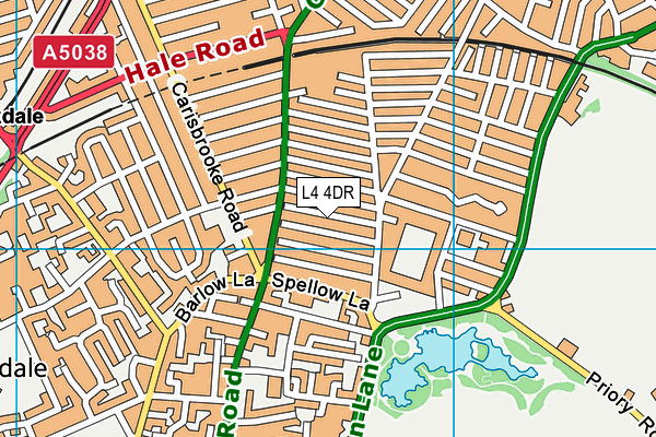 L4 4DR map - OS VectorMap District (Ordnance Survey)