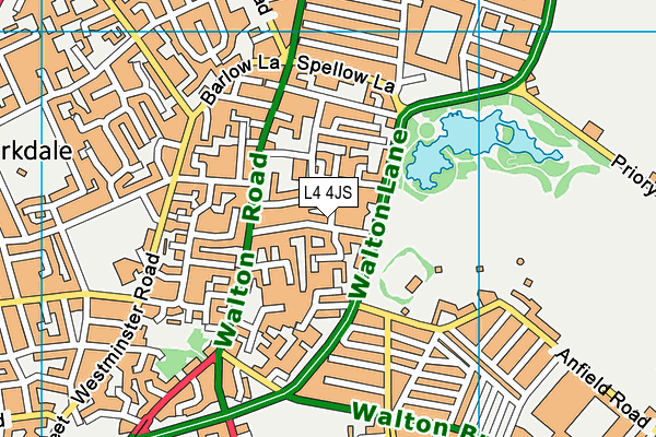 L4 4JS map - OS VectorMap District (Ordnance Survey)