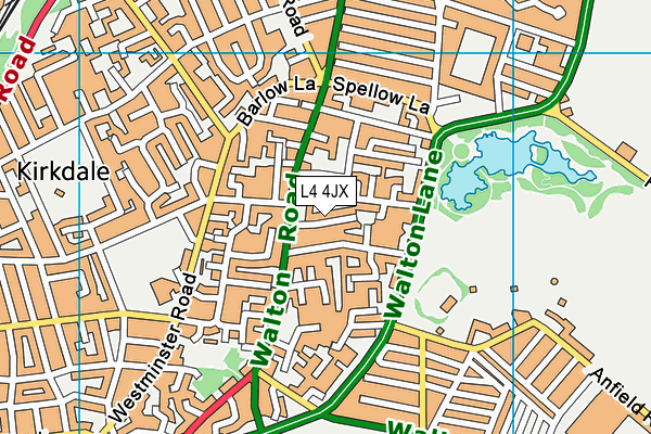 L4 4JX map - OS VectorMap District (Ordnance Survey)