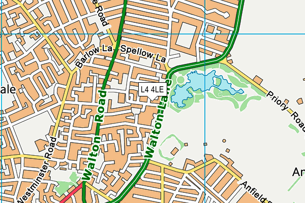 L4 4LE map - OS VectorMap District (Ordnance Survey)