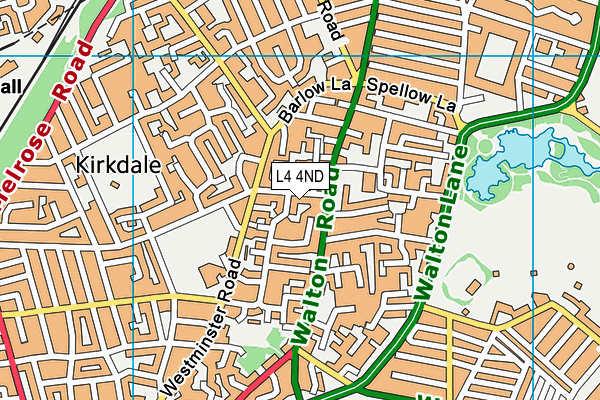 L4 4ND map - OS VectorMap District (Ordnance Survey)