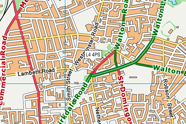 L4 4PS map - OS VectorMap District (Ordnance Survey)