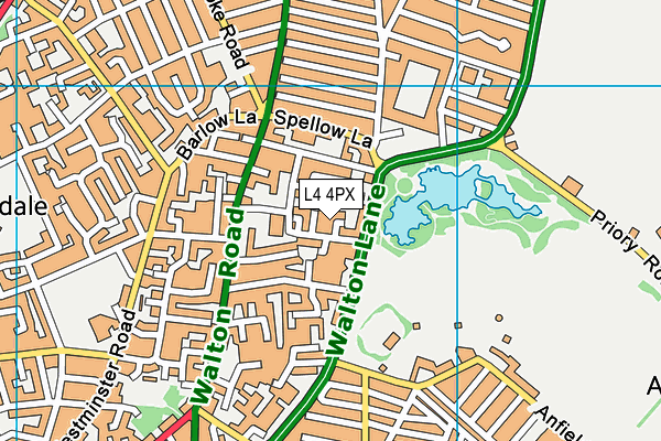 L4 4PX map - OS VectorMap District (Ordnance Survey)