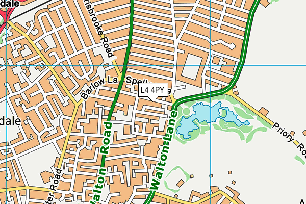 L4 4PY map - OS VectorMap District (Ordnance Survey)