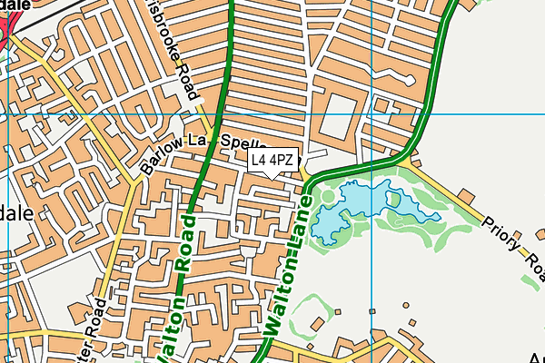 L4 4PZ map - OS VectorMap District (Ordnance Survey)
