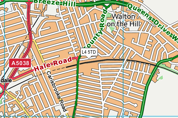 L4 5TD map - OS VectorMap District (Ordnance Survey)