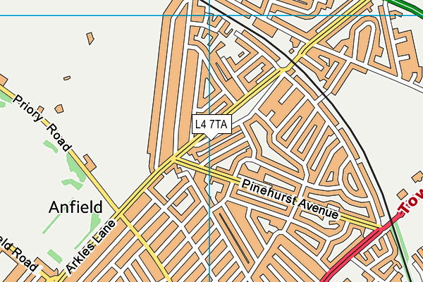L4 7TA map - OS VectorMap District (Ordnance Survey)
