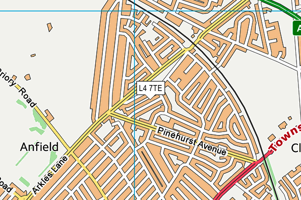 L4 7TE map - OS VectorMap District (Ordnance Survey)