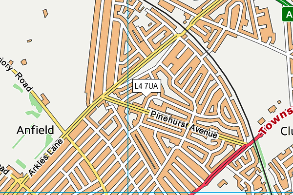 L4 7UA map - OS VectorMap District (Ordnance Survey)