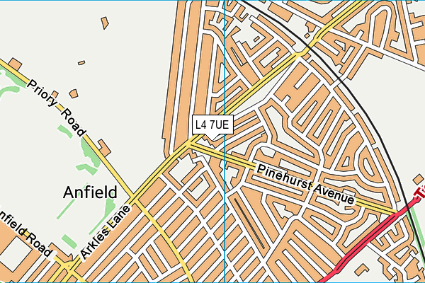 L4 7UE map - OS VectorMap District (Ordnance Survey)