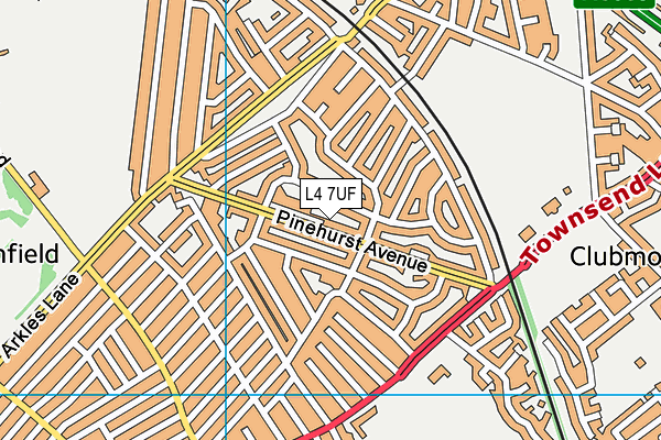 Pinehurst Primary School Anfield map (L4 7UF) - OS VectorMap District (Ordnance Survey)