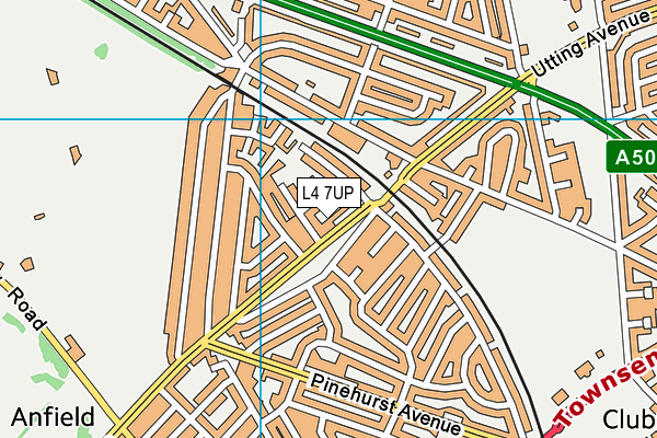L4 7UP map - OS VectorMap District (Ordnance Survey)