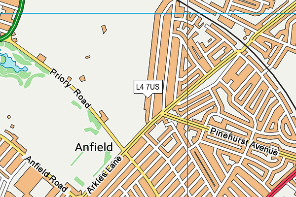 L4 7US map - OS VectorMap District (Ordnance Survey)
