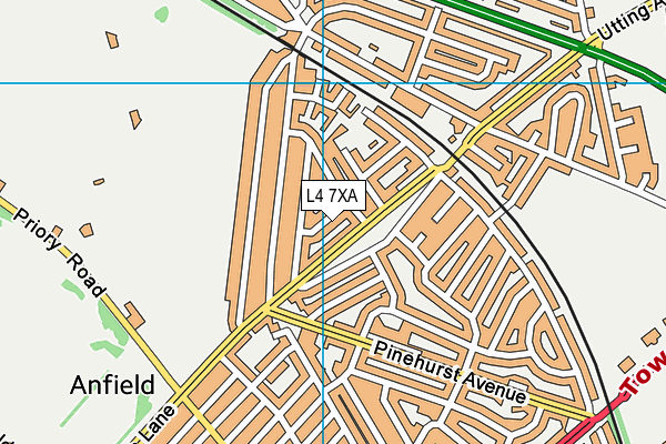 L4 7XA map - OS VectorMap District (Ordnance Survey)