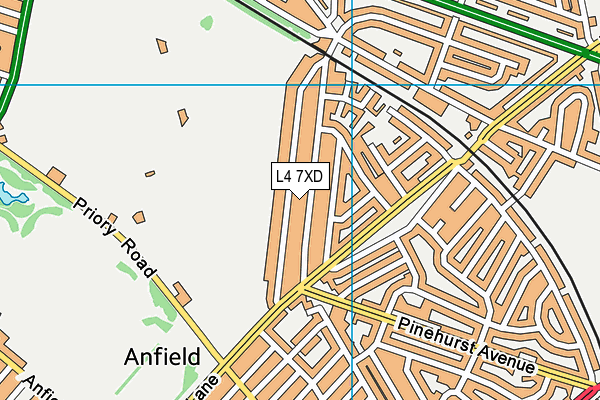 L4 7XD map - OS VectorMap District (Ordnance Survey)