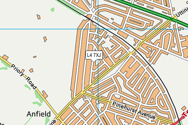 L4 7XJ map - OS VectorMap District (Ordnance Survey)