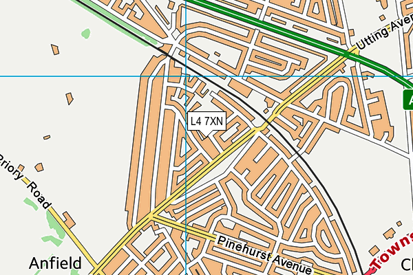 L4 7XN map - OS VectorMap District (Ordnance Survey)