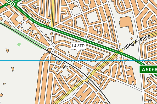 L4 8TD map - OS VectorMap District (Ordnance Survey)