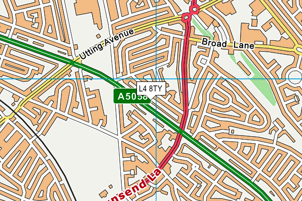 L4 8TY map - OS VectorMap District (Ordnance Survey)