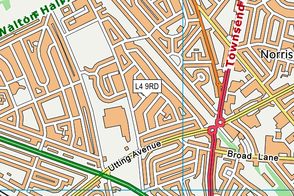 L4 9RD map - OS VectorMap District (Ordnance Survey)