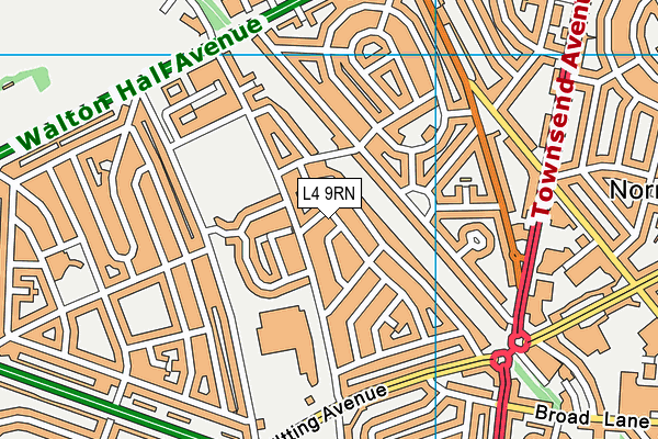 L4 9RN map - OS VectorMap District (Ordnance Survey)