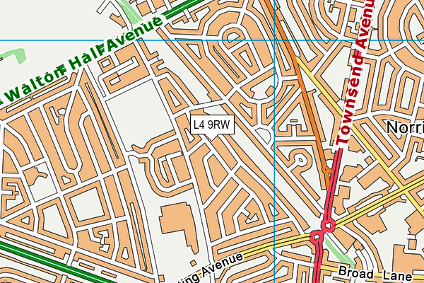 L4 9RW map - OS VectorMap District (Ordnance Survey)