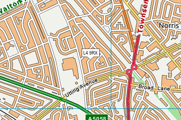 L4 9RX map - OS VectorMap District (Ordnance Survey)