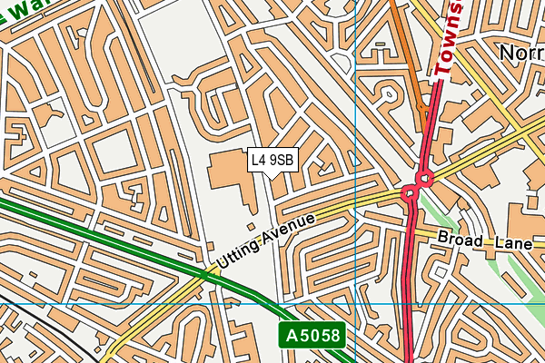 L4 9SB map - OS VectorMap District (Ordnance Survey)