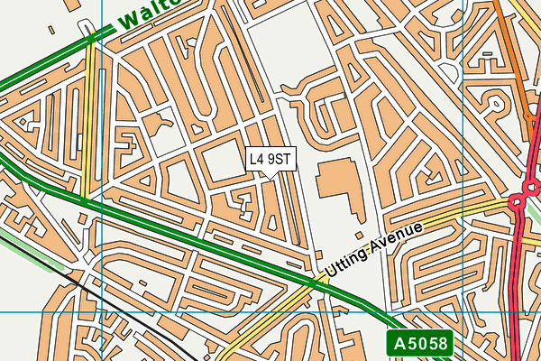 L4 9ST map - OS VectorMap District (Ordnance Survey)