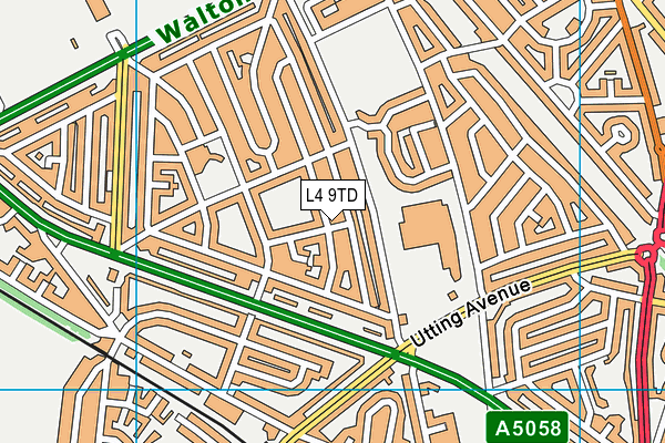 L4 9TD map - OS VectorMap District (Ordnance Survey)