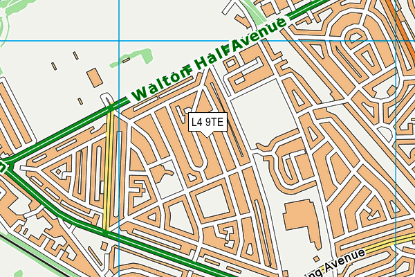 L4 9TE map - OS VectorMap District (Ordnance Survey)