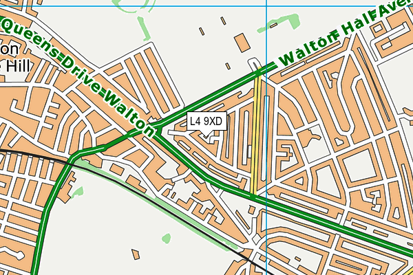 L4 9XD map - OS VectorMap District (Ordnance Survey)