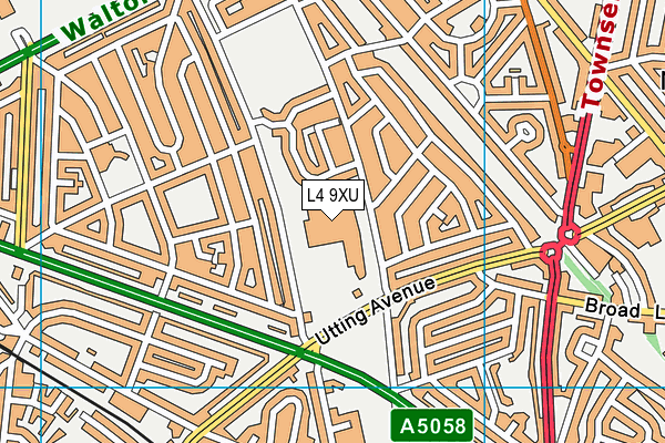 L4 9XU map - OS VectorMap District (Ordnance Survey)