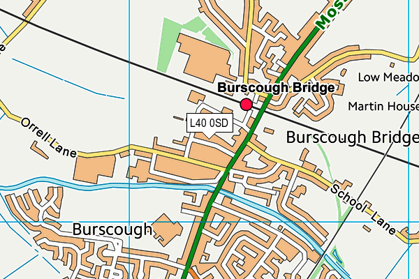 Burscough Racquets & Fitness Centre map (L40 0SD) - OS VectorMap District (Ordnance Survey)