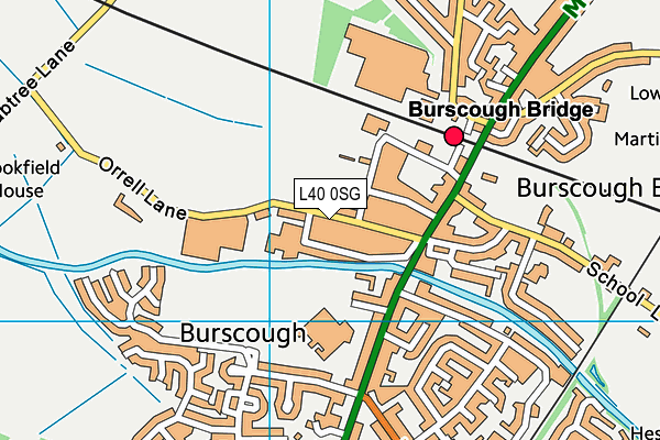 Burscough Bridge Methodist School map (L40 0SG) - OS VectorMap District (Ordnance Survey)