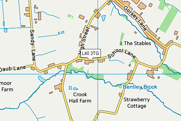Mawdesley Cricket Club map (L40 3TG) - OS VectorMap District (Ordnance Survey)