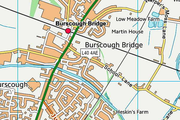 Burscough Cricket Club map (L40 4AE) - OS VectorMap District (Ordnance Survey)