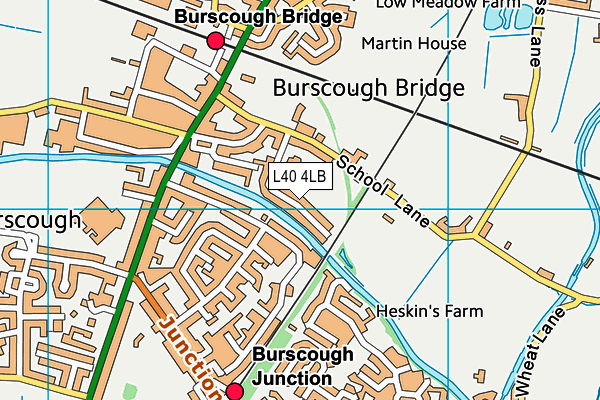 Burscough Village Primary School map (L40 4LB) - OS VectorMap District (Ordnance Survey)