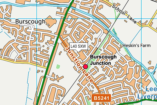 L40 5XW map - OS VectorMap District (Ordnance Survey)
