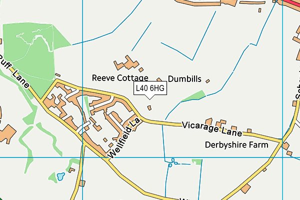 L40 6HG map - OS VectorMap District (Ordnance Survey)