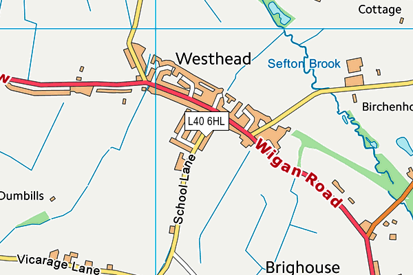 Westhead Lathom St James' C Of E Primary School map (L40 6HL) - OS VectorMap District (Ordnance Survey)