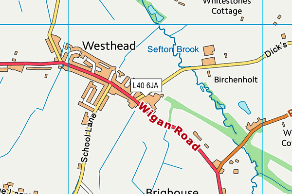 L40 6JA map - OS VectorMap District (Ordnance Survey)