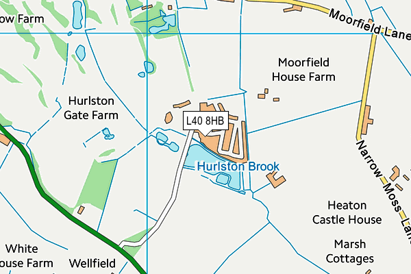 Hurlston Hall Golf And Country Club map (L40 8HB) - OS VectorMap District (Ordnance Survey)