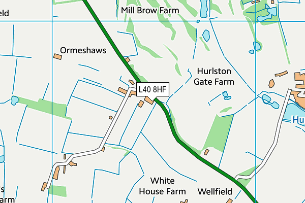 L40 8HF map - OS VectorMap District (Ordnance Survey)