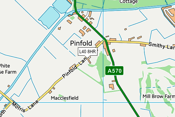 Pinfold Primary School map (L40 8HR) - OS VectorMap District (Ordnance Survey)